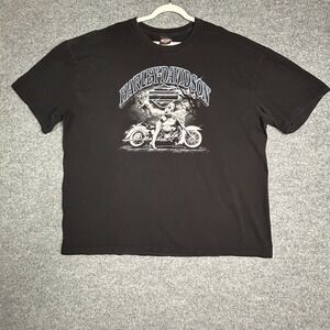 Harley Davidson Biker T-shirt Mens‎ Size 4xl Black Double Sided Anchorage Alaska